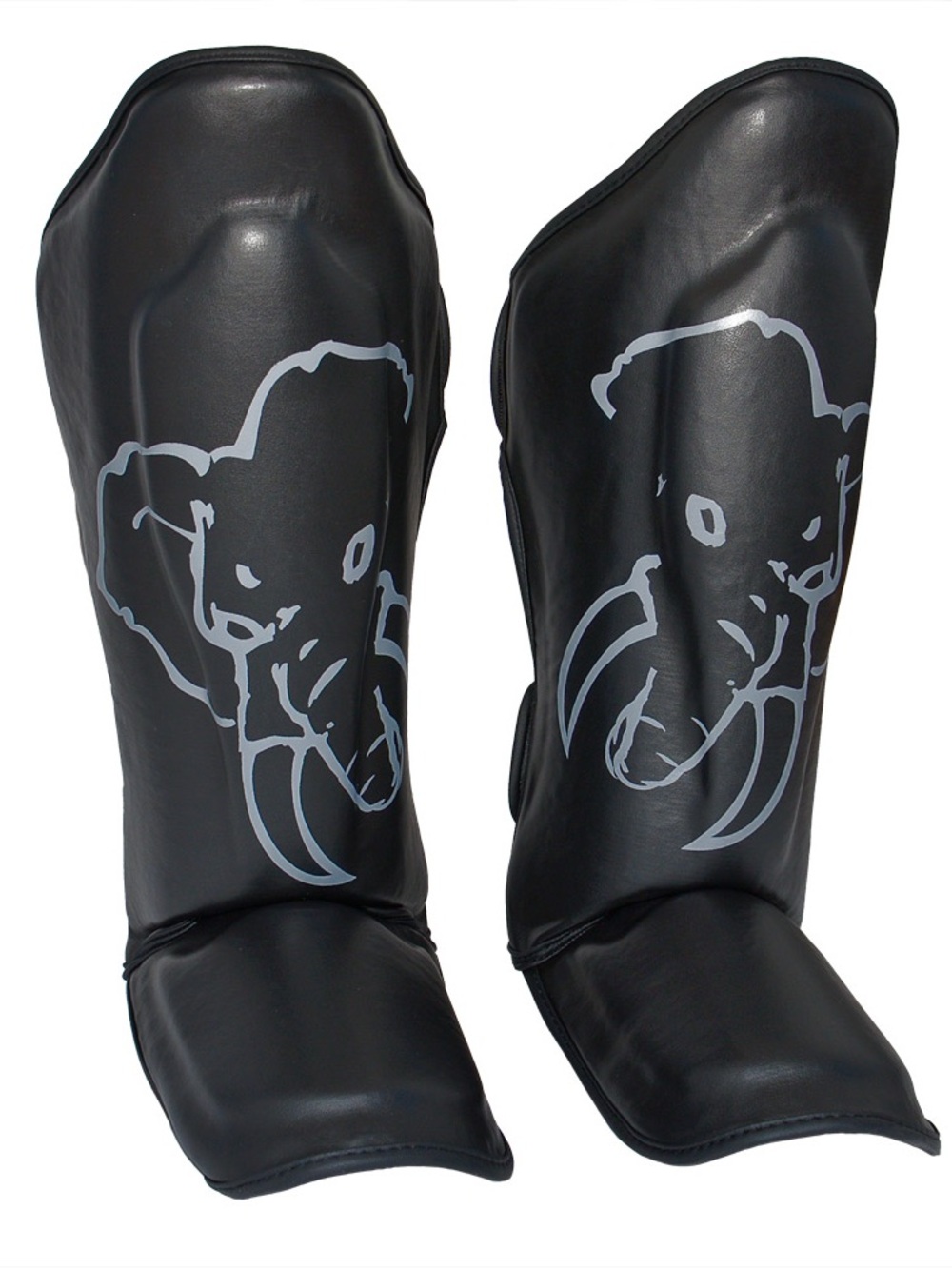 Tusk Black Elephant Graphic Shin Guards